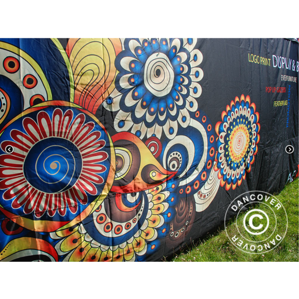 Flextents PRO 4x6m med fullt digitalt tryck inkl 8st sidovggar, Vit