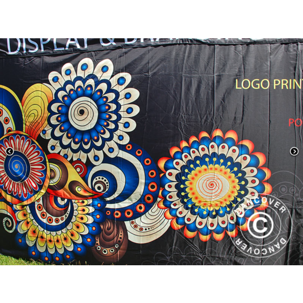 Flextents PRO 4x6m med fullt digitalt tryck inkl 8st sidovggar, Vit