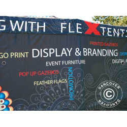 Flextents PRO 4x6m med fullt digitalt tryck inkl 8st sidovggar, Vit