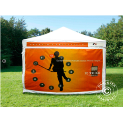 Flextents PRO 4x6m med fullt digitalt tryck inkl 8st sidovggar, Vit