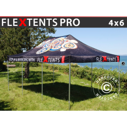 Flextents PRO 4x6m med fullt digitalt tryck, Vit