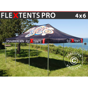 Flextents PRO 4x6m med fullt digitalt tryck, Vit