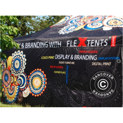 Flextents PRO 4x8m med fullt digitalt tryck inkl 6st sidovggar, Vit