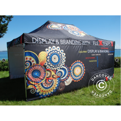 Flextents PRO 4x8m med fullt digitalt tryck inkl 6st sidovggar, Vit