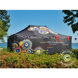 Flextents PRO 4x8m med fullt digitalt tryck inkl 6st sidovggar, Vit