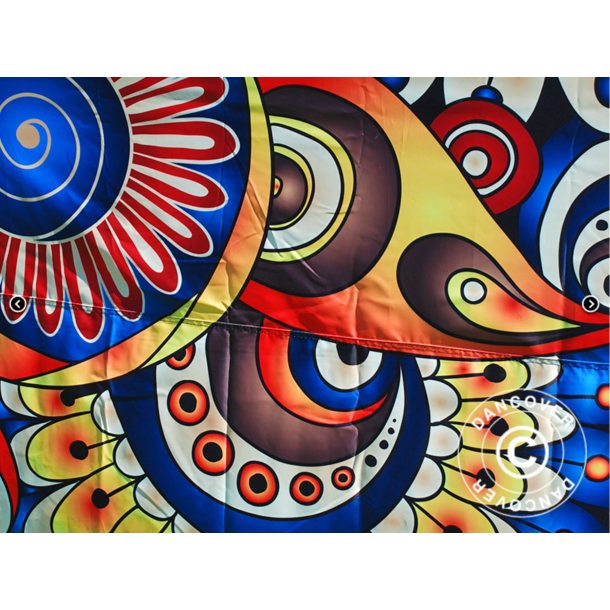 Flextents PRO 4x8m med fullt digitalt tryck inkl 6st sidovggar, Vit