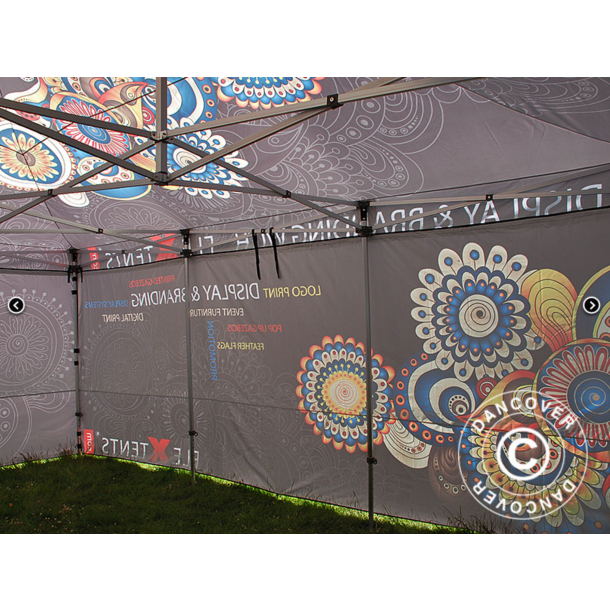 Flextents PRO 4x8m med fullt digitalt tryck inkl 6st sidovggar, Vit