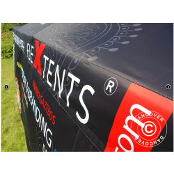 Flextents PRO 4x8m med fullt digitalt tryck inkl 6st sidovggar, Vit