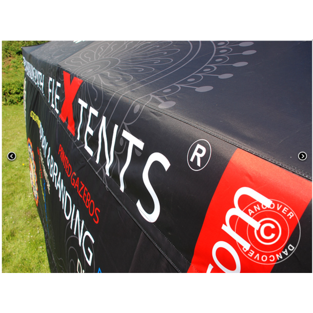 Flextents PRO 4x8m med fullt digitalt tryck inkl 6st sidovggar, Vit