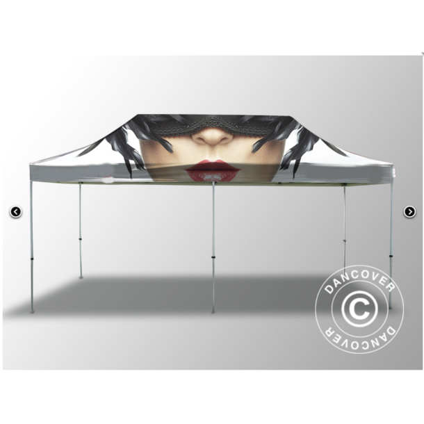 Flextents PRO 4x8m med fullt digitalt tryck, Vit