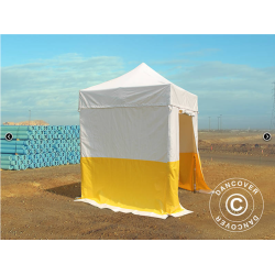Flextents PRO 2,5x2,5m, PVC, Arbetstlt inkl 4st sidovggar, Gul/Vit