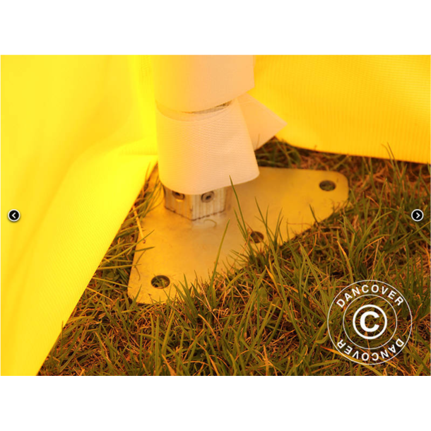 Flextents PRO 2,5x2,5m, PVC, Arbetstlt inkl 4st sidovggar, Gul/Vit