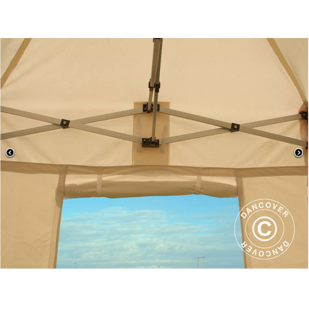 Flextents PRO 2,5x2,5m, PVC, Arbetstlt inkl 4st sidovggar, Gul/Vit