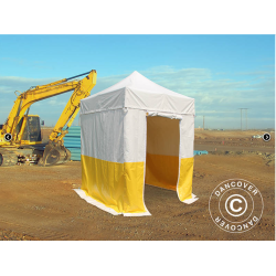Flextents PRO 2,5x2,5m, PVC, Arbetstlt inkl 4st sidovggar, Gul/Vit