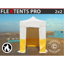 Flextents PRO 2x2m, PVC, Arbetstlt inkl 4st sidovggar, Gul/Vit