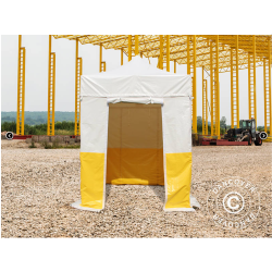 Flextents PRO 2x2m, PVC, Arbetstlt inkl 4st sidovggar, Gul/Vit