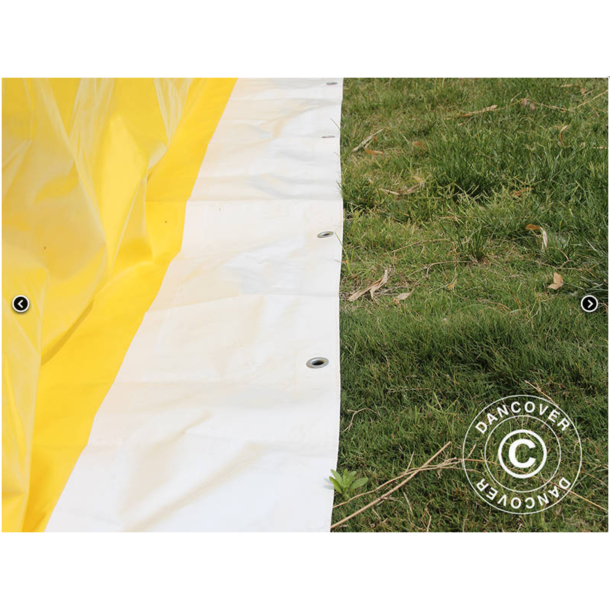 Flextents PRO 2x2m, PVC, Arbetstlt inkl 4st sidovggar, Gul/Vit