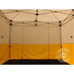 Flextents PRO 2x2m, PVC, Arbetstlt inkl 4st sidovggar, Gul/Vit