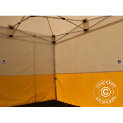Flextents PRO 2x2m, PVC, Arbetstlt inkl 4st sidovggar, Gul/Vit