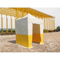 Flextents PRO 2x2m, PVC, Arbetstlt inkl 4st sidovggar, Gul/Vit