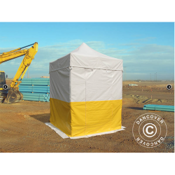 Flextents PRO 2x2m, PVC, Arbetstlt inkl 4st sidovggar, Gul/Vit