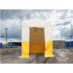 Flextents PRO 2x2m, PVC, Arbetstlt inkl 4st sidovggar, Gul/Vit