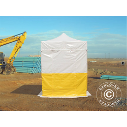 Flextents PRO 2x2m, PVC, Arbetstlt inkl 4st sidovggar, Gul/Vit