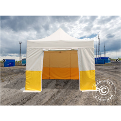 Flextents PRO 3x3m, PVC, Arbetstlt inkl 4st sidovggar, Gul/Vit