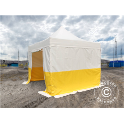 Flextents PRO 3x3m, PVC, Arbetstlt inkl 4st sidovggar, Gul/Vit