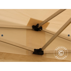 Flextents PRO 3x3m, PVC, Arbetstlt inkl 4st sidovggar, Gul/Vit