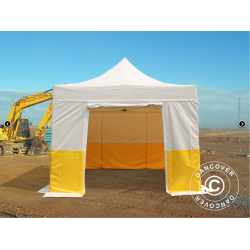 Flextents PRO 3x3m, PVC, Arbetstlt inkl 4st sidovggar, Gul/Vit