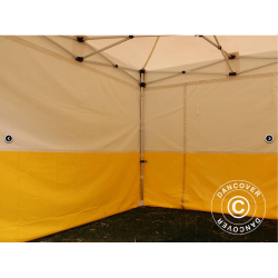 Flextents PRO 3x3m, PVC, Arbetstlt inkl 4st sidovggar, Gul/Vit