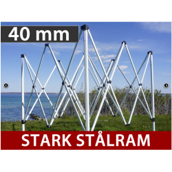 FleXtents Steel 3x6m "Beskartlt," inkl 4st sidovggar och 1st skiljevgg, Vit
