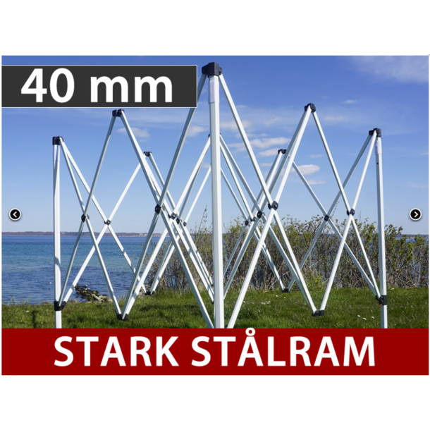 FleXtents Steel 3x6m "Beskartlt," inkl 4st sidovggar och 1st skiljevgg, Vit