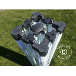 FleXtents Steel 3x6m "Beskartlt," inkl 4st sidovggar och 1st skiljevgg, Vit