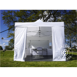 FleXtents Steel 3x6m "Beskartlt," inkl 4st sidovggar och 1st skiljevgg, Vit