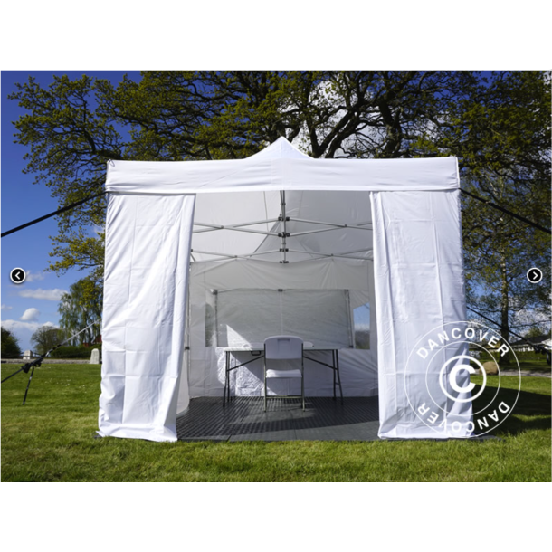 FleXtents Steel 3x6m "Beskartlt," inkl 4st sidovggar och 1st skiljevgg, Vit