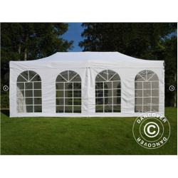 FleXtents Steel 3x6m "Beskartlt," inkl 4st sidovggar och 1st skiljevgg, Vit