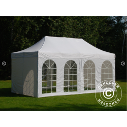 FleXtents Steel 3x6m "Beskartlt," inkl 4st sidovggar och 1st skiljevgg, Vit