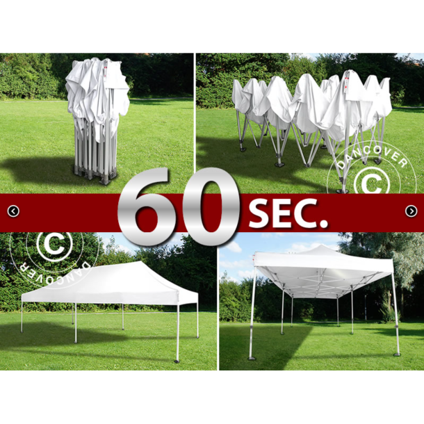 FleXtents Steel 3x6m "Beskartlt," inkl 4st sidovggar och 1st skiljevgg, Vit