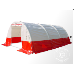 Uppblsbart Medicinskt &amp; Ndsituationstlt Bgformat FleXshelter PRO, 4x6m, Vit/Rd