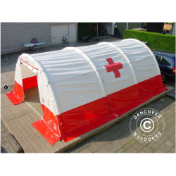 Uppblsbart Medicinskt &amp; Ndsituationstlt Bgformat FleXshelter PRO, 5,5x6m, Vit/Rd