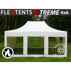 Snabbtlt FleXtent Extreme 4x6m inkl 8st sidor, Flamhmmande