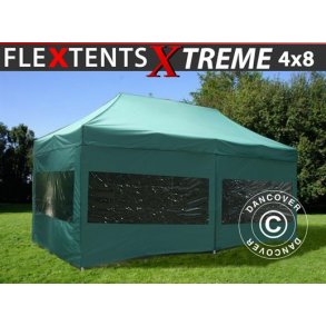 Snabbtlt FleXtents Xtreme 4x8m Grn, inkl. 6 sidor