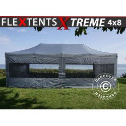 Snabbtlt FleXtents Xtreme 4x8m Gr, inkl. 6 sidor