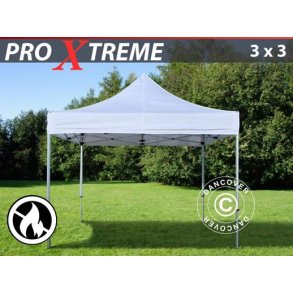 Snabbtlt FleXtents Xtreme 3x3m Vit, Flammhmmande