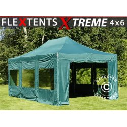 Snabbtlt FleXtents Xtreme 4x6m Grn, inkl. 8 sidor