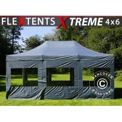 Snabbtlt FleXtents Xtreme 4x6m Gr, inkl. 8 sidor