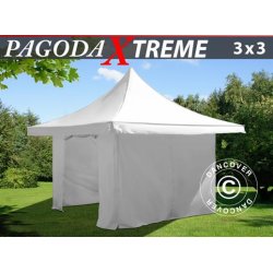 Snabbtlt FleXtents Pagoda Xtreme 3x3m / (4x4m) Vit, inkl. 4 sidor