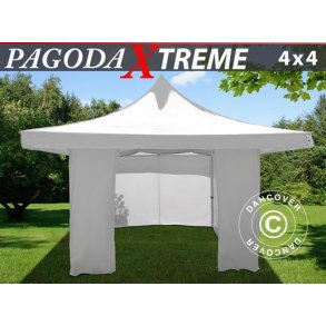 Snabbtlt FleXtents Pagoda Xtreme 4x4m / (5x5m) Vit, inkl. 4 sidor